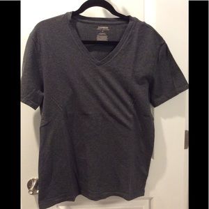 WORN ONCE Men’s Grey Express Stretch Deep V-Neck